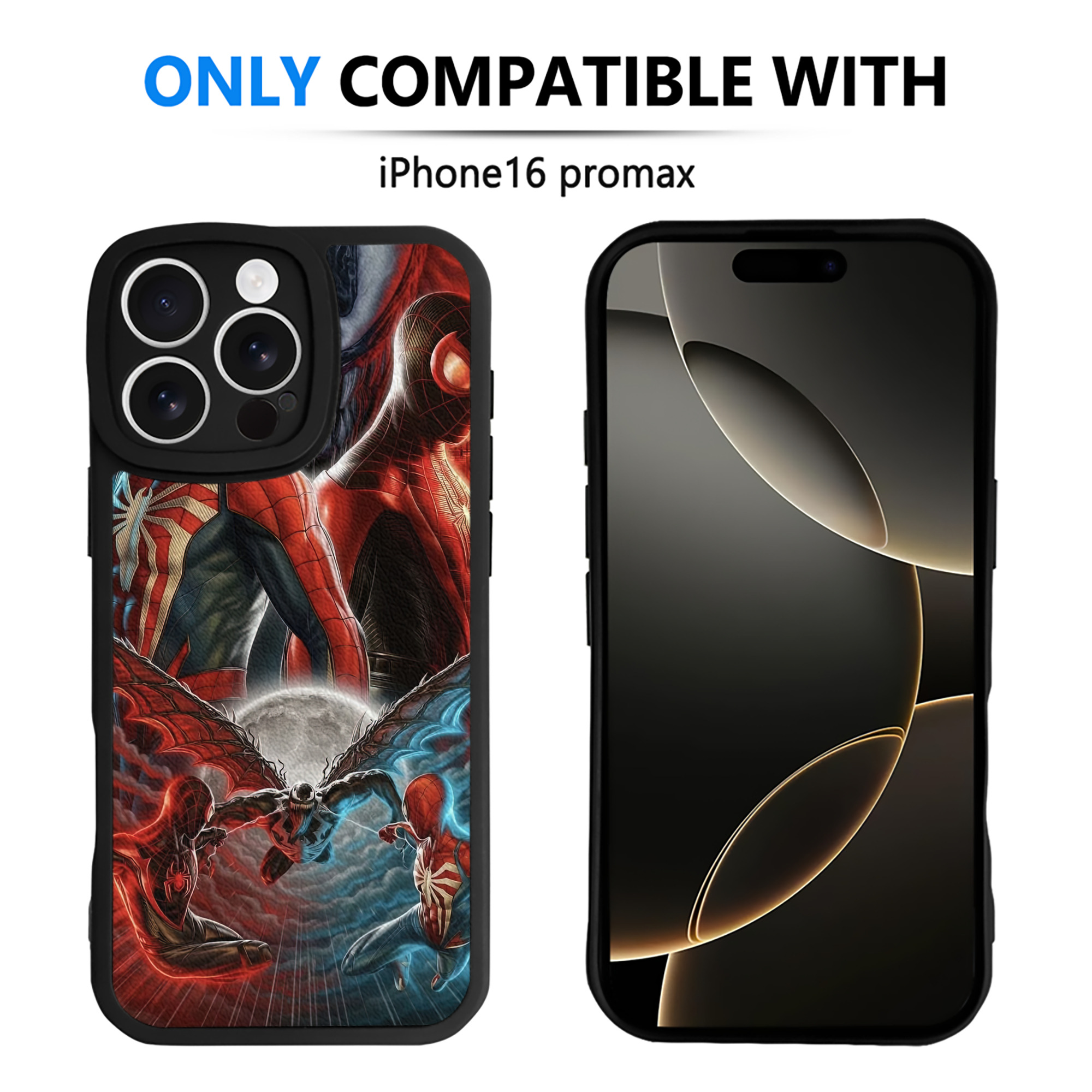 （画像用） Spider Man スパイダーマン 【iPhone 16シリーズ対応】シリコンスマホケース（レザー調） 材質：シリコン